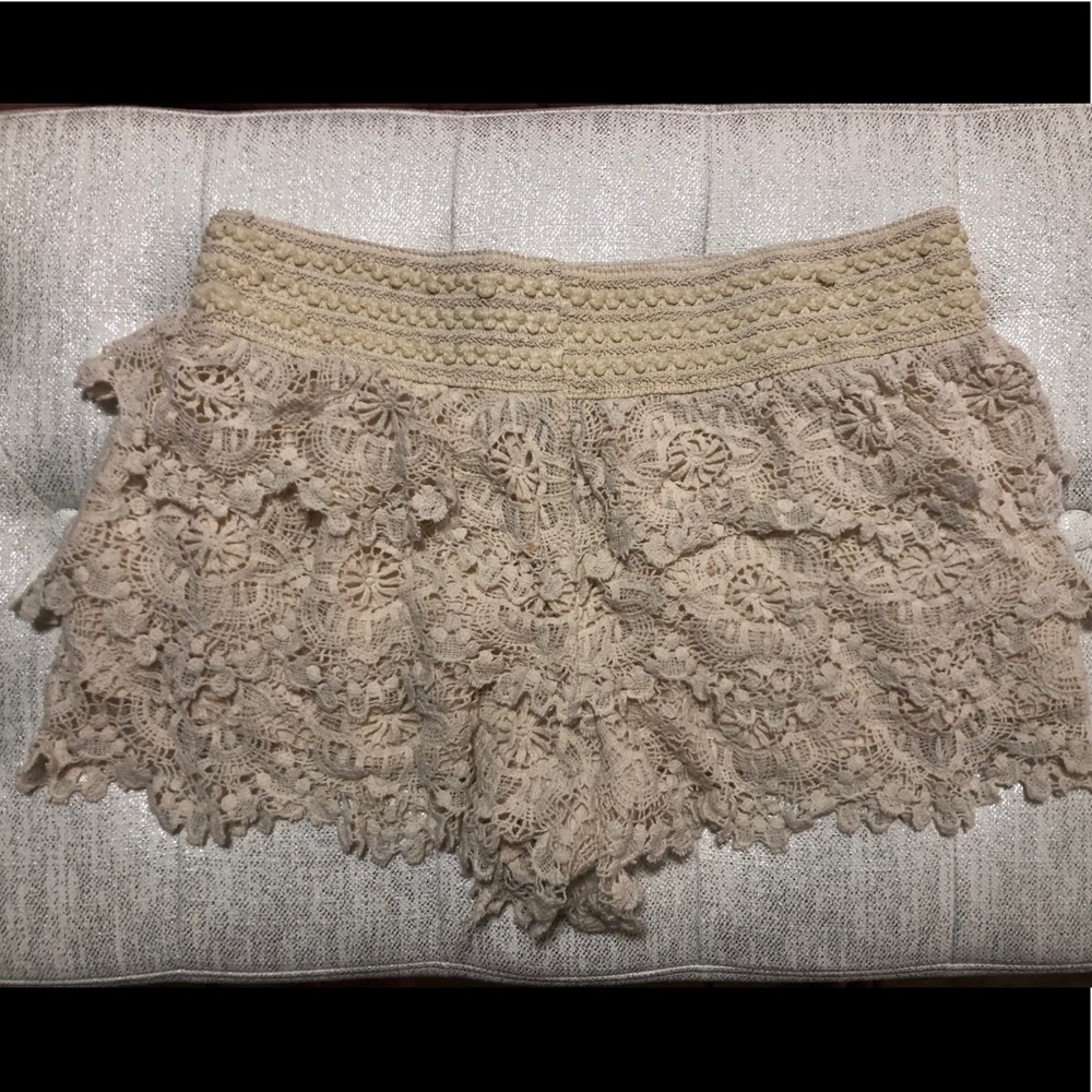 Wet seal beige crotched shorts